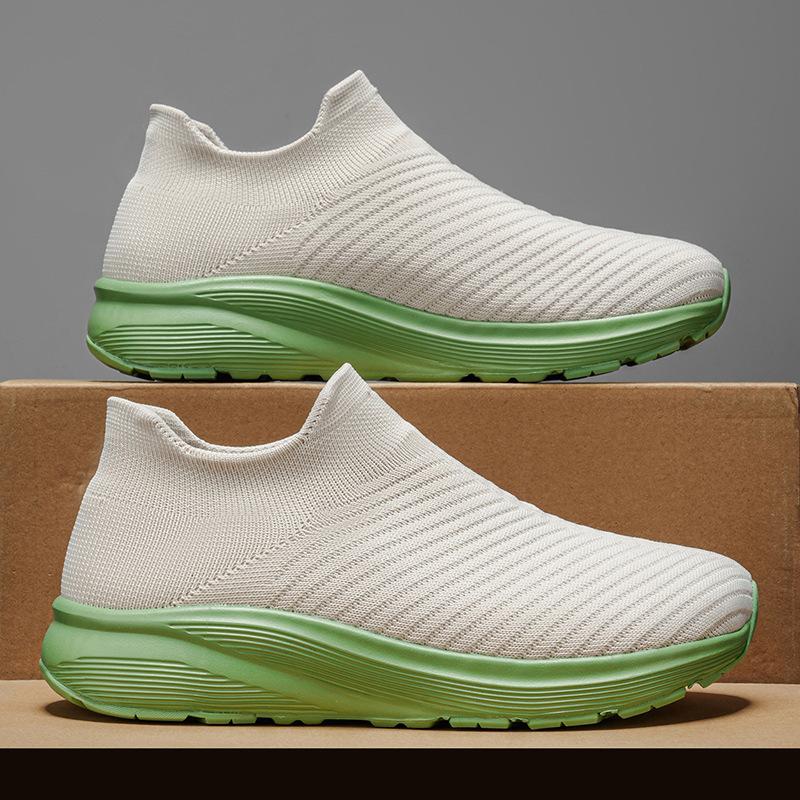 2026 Spring and Summer One-pedal Fly-woven Foot-set Men's and Women's Shoes Large Casual Breathable Lightweight Travel Shoes