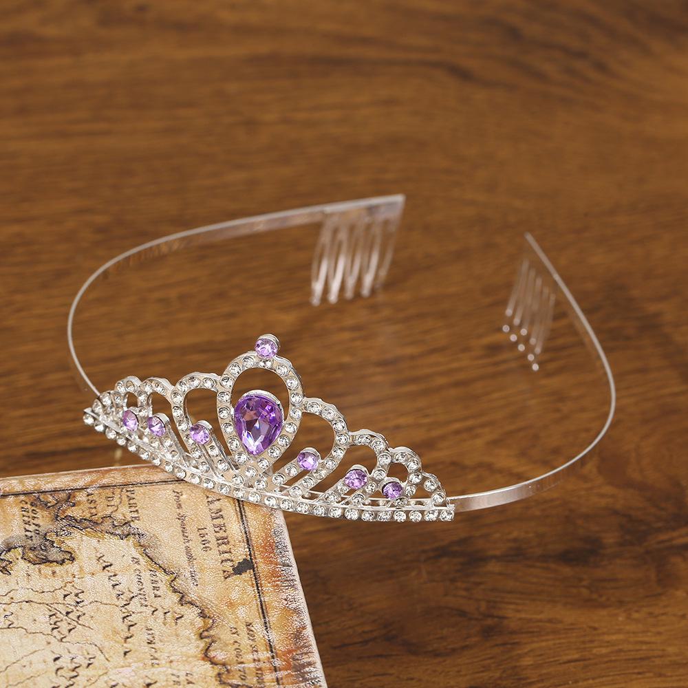 Silver Child's Diamond Headband Comb Tiara for Crown Dance Performance