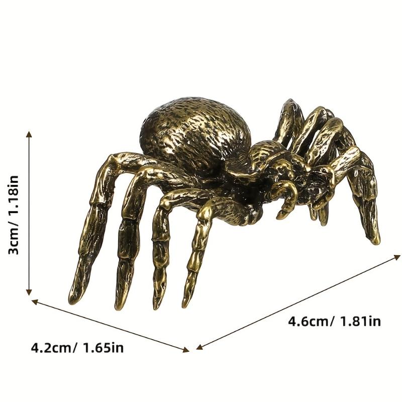 Creative Brass Spider Figurine Miniature Copper Insect Desktop Decor Vintage Tea Pet Craft Collection