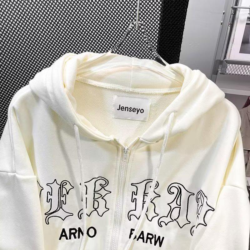 Unisex Amerikanischer Cardigan: Frühlings-/Herbst-Leichtgewichtiger Kapuzenpullover mit Reißverschluss