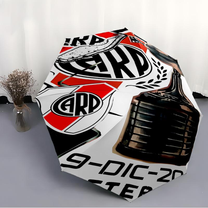 Printed Club Atlético River Plate Printed Folding Umbrella,Outdoor,Leisure,And Travel Umbrella,Durable Umbrella Fabric,Birthday And Holiday Gift