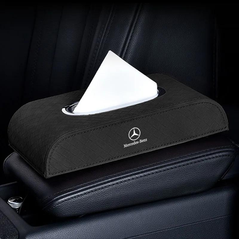 GLC GLB Auto Taschentuchbox Leder Serviettenpapier Aufbewahrungs-Organizer Für Mercedes Benz AMG W206 W204 W205 W212 W213 W221 W222 W223 W2