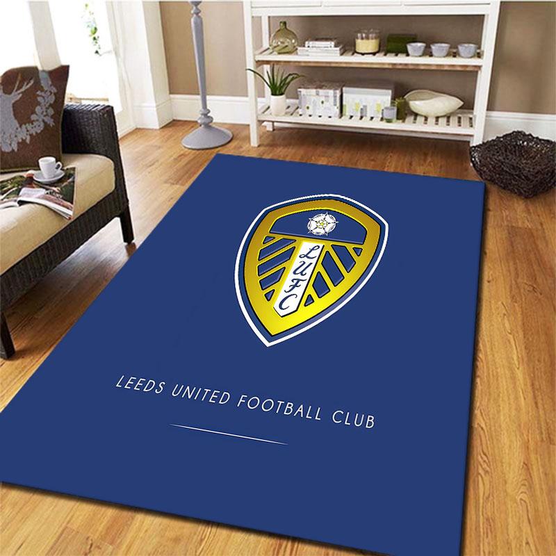 Tappeto Leeds United per Soggiorno Camera da Letto Casa Decorazione Divano, Tappetino Antiscivolo per Giochi Bambini