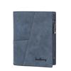 Wallet Men's Short Style European American Retro Multi Card Business Ticket Holder Vertical Zipper