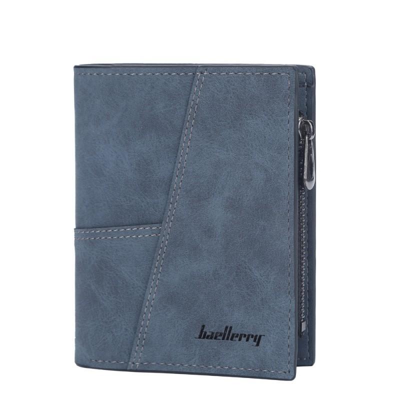 Wallet Men's Short Style European American Retro Multi Card Business Ticket Holder Vertical Zipper