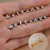 1PC Titanium Stainless Steel Earrings Tiny Butterfly Leaf Flat Rook Lobe Cartilage Snug Helix Couch Tragus Labre Piercing 16G