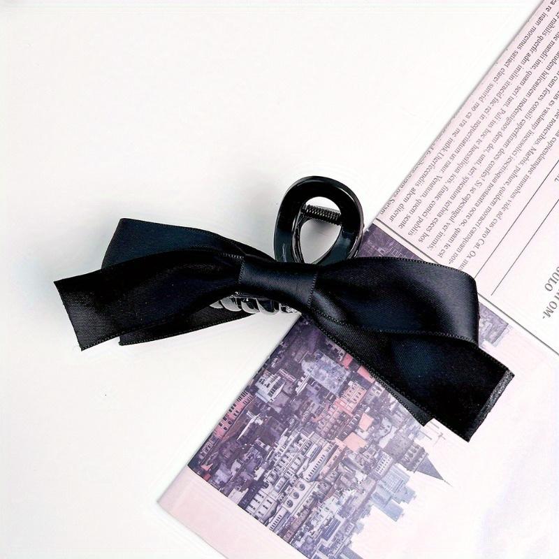 

1 шт., заколка для волос с бантом, заколка на затылке, полузавязка для волос, темпераментные атласные аксессуары для волос для женщин и девочек 1pcs чёрный