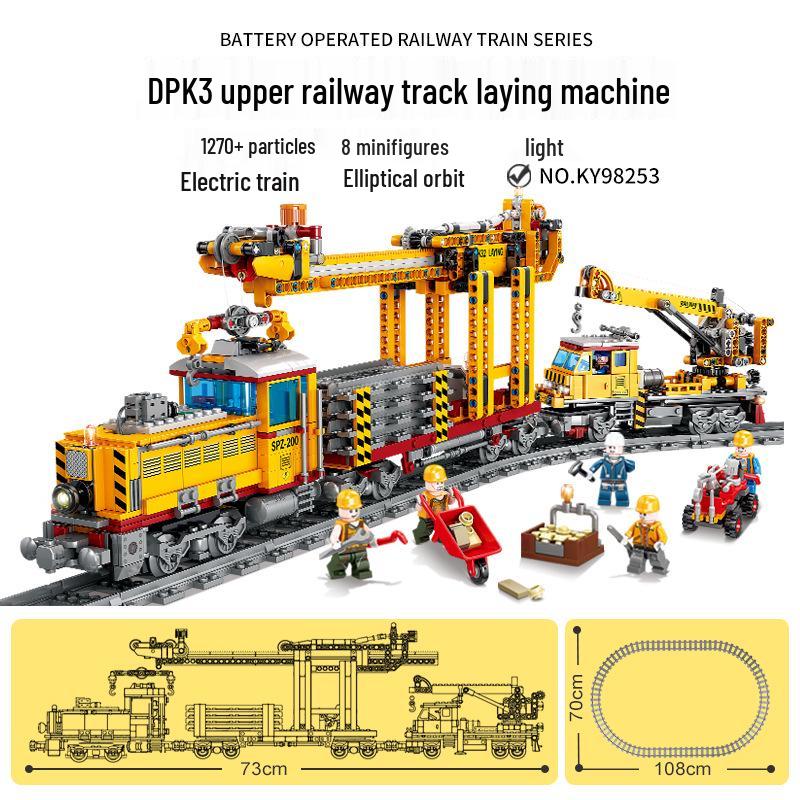 Electric Track Train Model with Lights & Sound - Children s Building Blocks Toy 64x10x42.5 cm