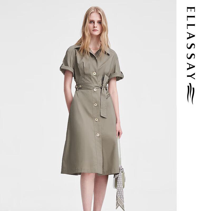 

ELLASSAY Women s Spring Cotton Workwear Shirt Dress L