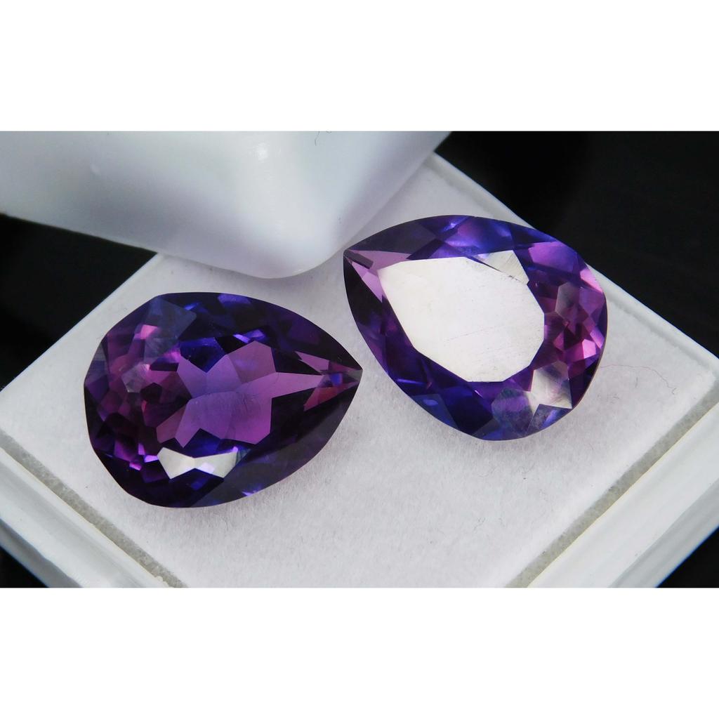 Natural 15.36 Ct CERTIFIED Purple Sapphire Pear Cut Loose Gemstones Pair A--2181