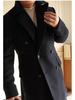 Ruishen 50% Wool Blend Brushed Double-Breasted Men's Ulster Collar Coat