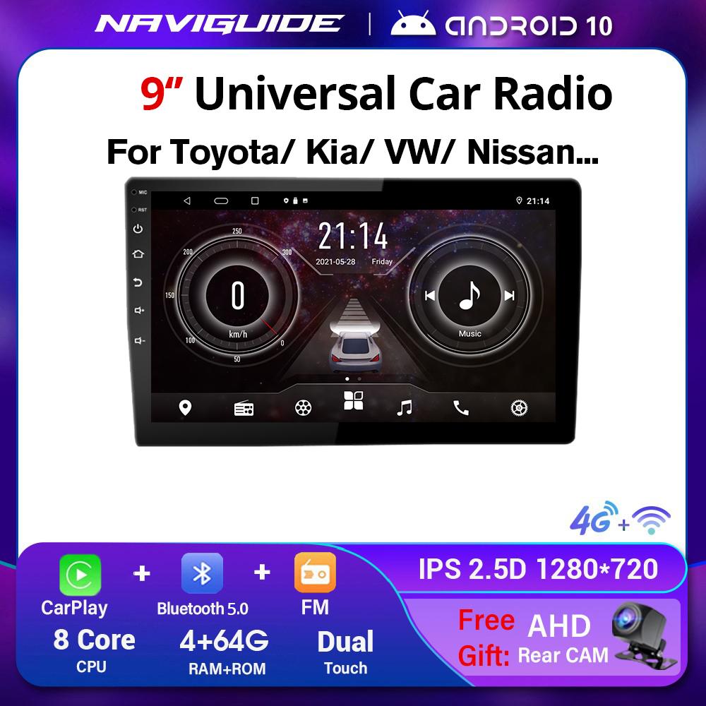2Din 9/10 Inch Android System Universal Car Radio For Toyota Honda VW Nissan Kia Hyundai Carplay GPS BT Multimedia Player NO DVD