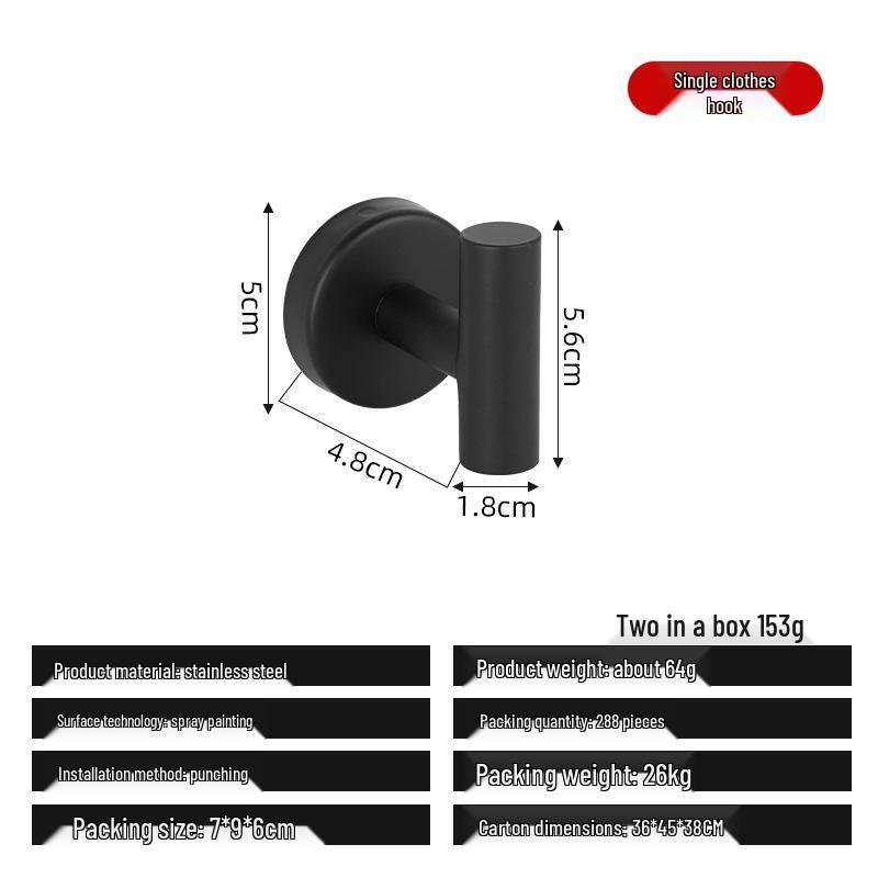 Stainless Steel Adhesive Wall-Mounted Hook for Clothes & Hats