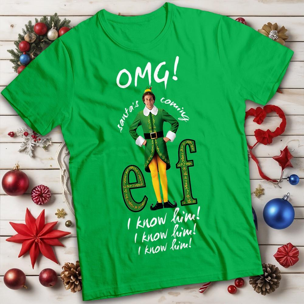 Funny Unisexs and Unisexs Buddy the Elf I Know Him Christmas TShirt Tee MC