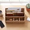 2pcs Woven Mail   Desk File Holder Paper Rope Iron Frame Natural Tabletop   Modern   Storage for Letters Magazine Stationery Small It