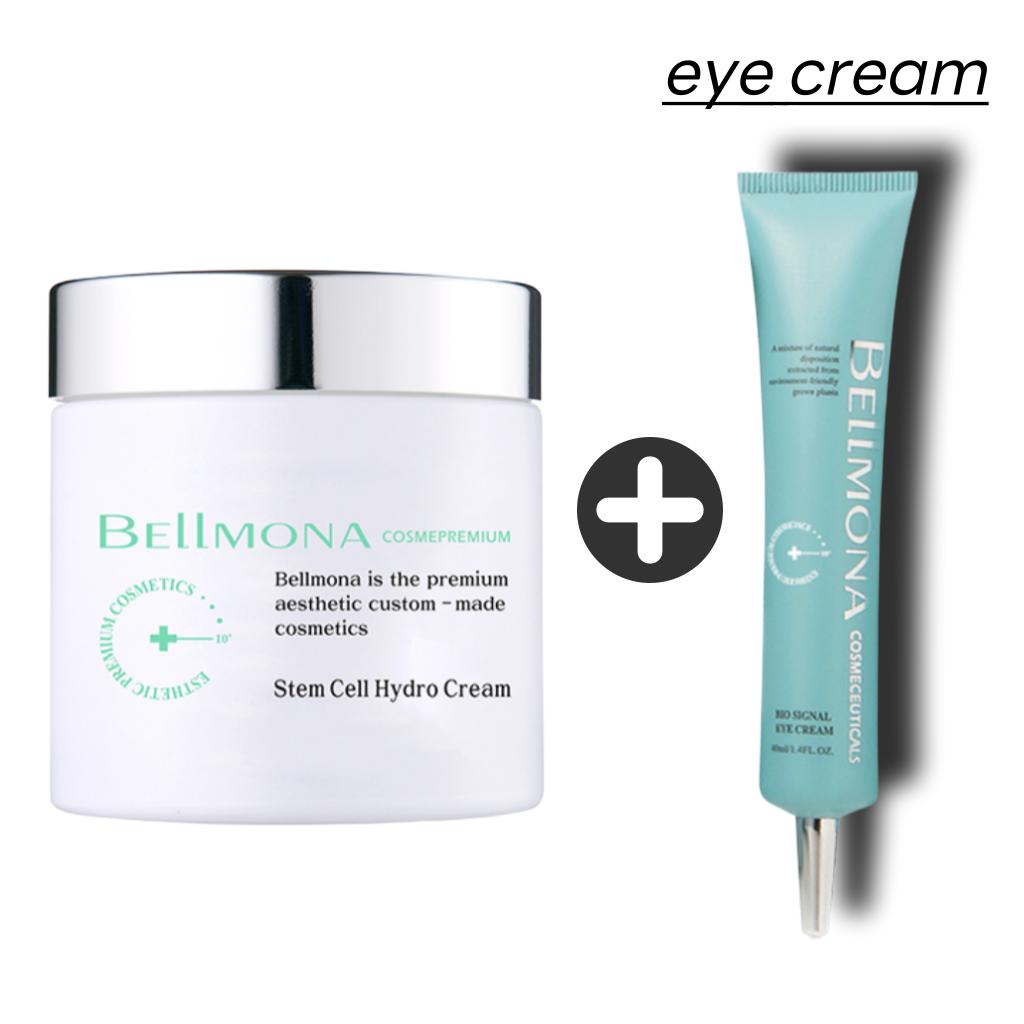 [BELLMONA] Stem Cell Cream Rich and Hydro Cream 100ml + Bio Signal Eye Cream 40ml Gift