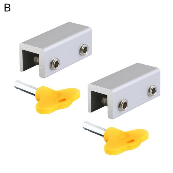2 Pcs Sliding Window Locks Punch-free Flexible Stainless Steel Adjustable Window Security Safety Lock Daily Use