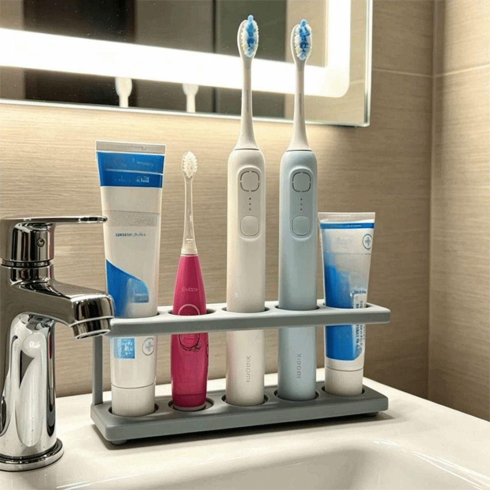 Durable Electric Toothbrush Organizer No Drilling Toothpaste Holder Storage Rack Bathroom Storage