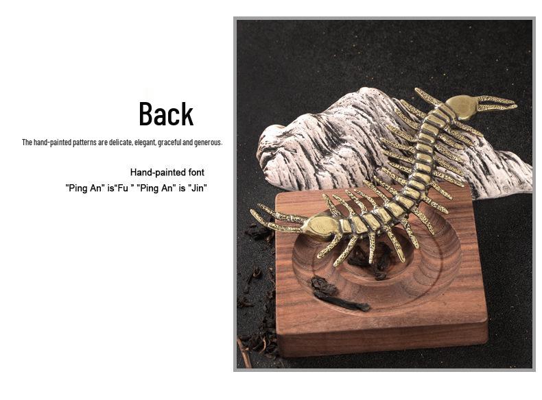 Antique Replica Chinese Centipede Brass Sculpture: Solid Copper Hundred-Legged Worm Tea Pet Handicraft