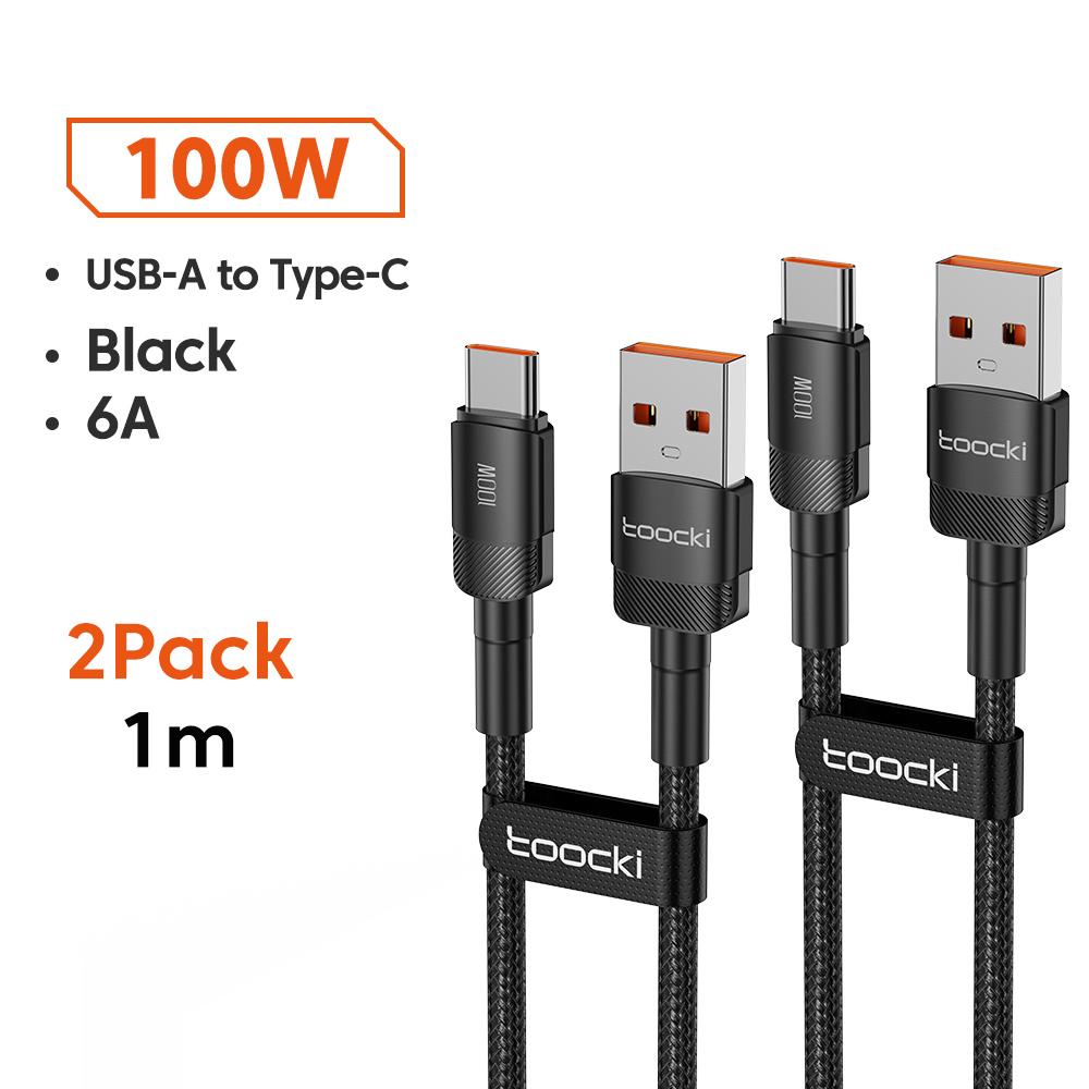 Toocki 6A USB To Type C Cable for Huawei Xiaomi PD 100W Fast Charging Charger USB C Data Cord Quick Charge for Samsung Oneplus 5