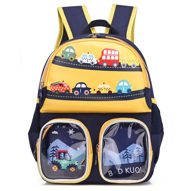 Adorable Oxford Kids Backpack Air-breathable Lightweight Dinosaurdouble-shoulder Bag Wholesale Green