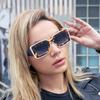 European and American Retro Box Sunglasses Women's Fashion Pattern Small Frame Sunglasses Women's Tide Outdoor Glasse