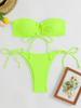 1011 European and American new solid color tube top bikini straps beach fashion split swimsuit