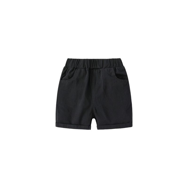 Summer Boys' Casual Blue Label Shorts Plaid Cotton and Linen Kids Fifth Pants Middle Pants Children Mid Waist Casual Casual Pants