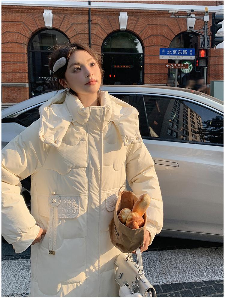 Women's Autumn and Winter Jacket Solid Color Hooded Mid-Length Thick Loose Women's Jacket 5 Colors