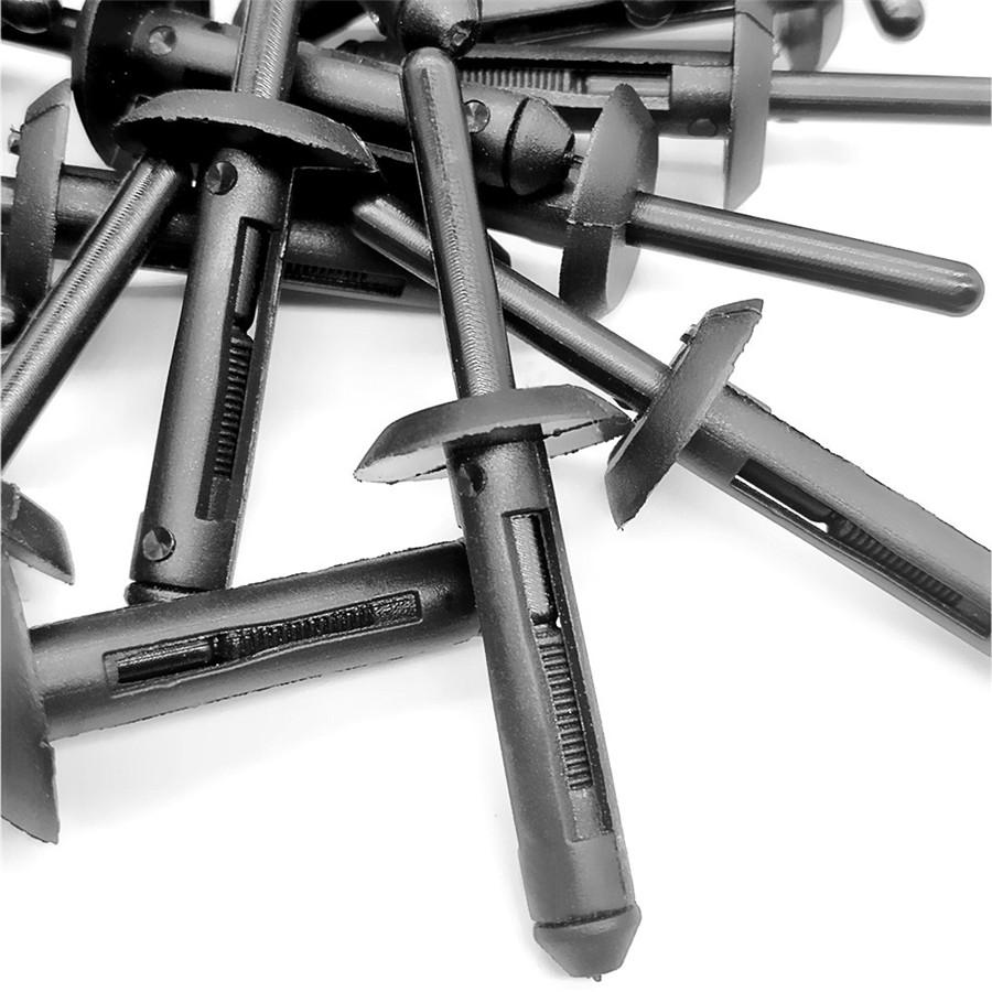 100PC Plastic Car SUV Bumper Rivets Repair Auto Fastener Push Type Retainer Clip