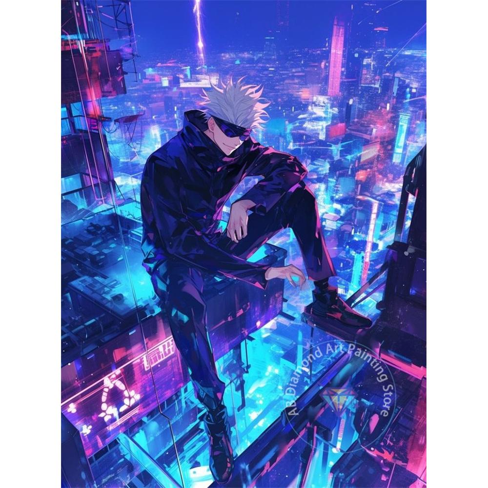 

Jujutsu Kaisen Сатору Годжо Аніме Набір для алмазної вишивки 5D DIY Алмазна вишивка Хрестиком Ручна робота Мистецтво Подарунок Ремесла Домашній декор Round 30x40cm