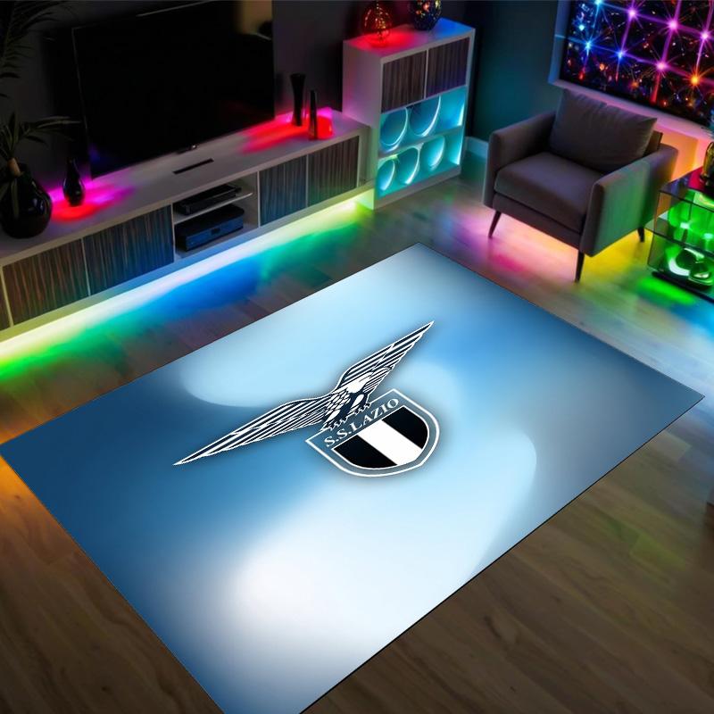 Lazio FC Design Kristall Samt Teppich Gemütlich Kein?Rutschfester Teppich mit Aufdruck für Schlafzimmer Wohnzimmer Eingang