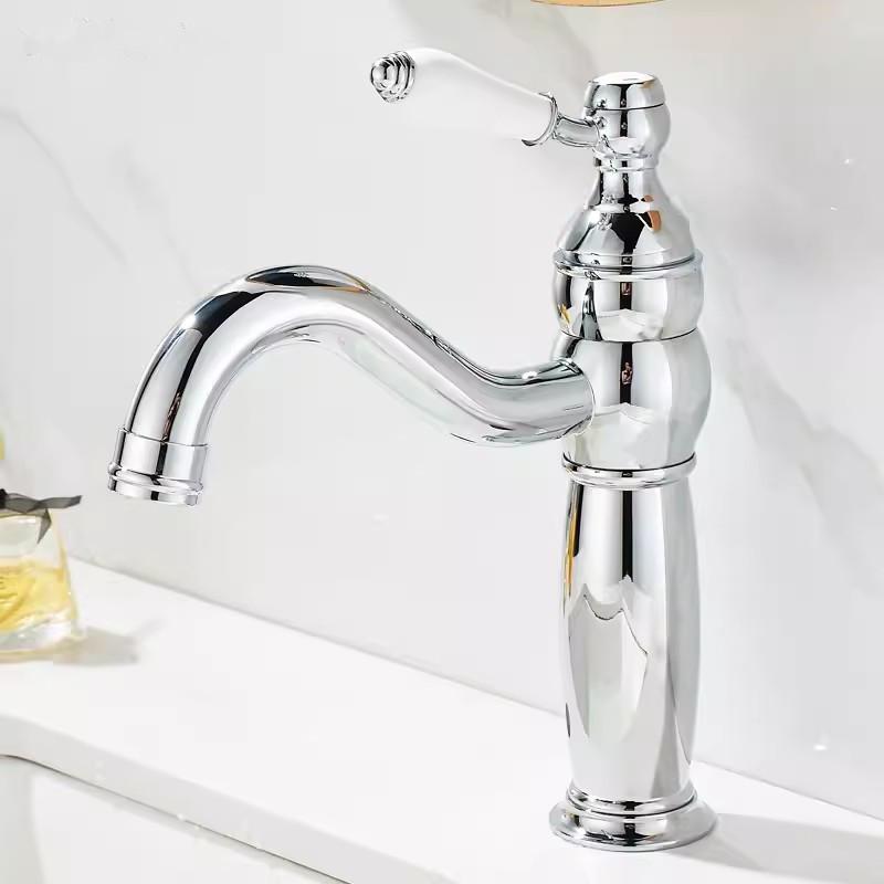 

Tuqiu Gold Torneiras Смеситель для ванной комнаты Смеситель для раковины Смеситель с одной ручкой и отверстием для раковины Смеситель для горячей и холодной воды Кран