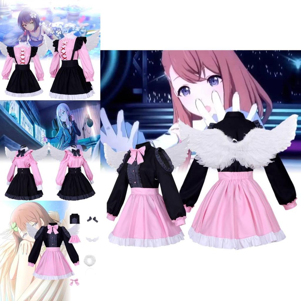 Adorable 2023 Spring Anime Costume Set Featuring Hatsune Miku Hanari Saki And Kirigaya Haruka With White Wings