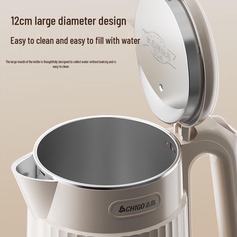 Chigo 1.8L 304 Stainless Steel Electric Kettle CN plug (adapter included)
