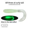 4-6.5cmLure Soft Bait Set80PCSThree-pronged Tail Curled Tail Maggot Bionic Fake Bait for Bass and Pike Specialized Lure