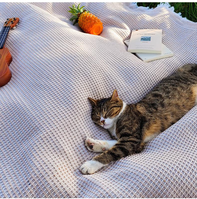 Outdoor picnic mat linen tablecloth camping blanket atmosphere tablecloth picnic mat outing car trunk mat