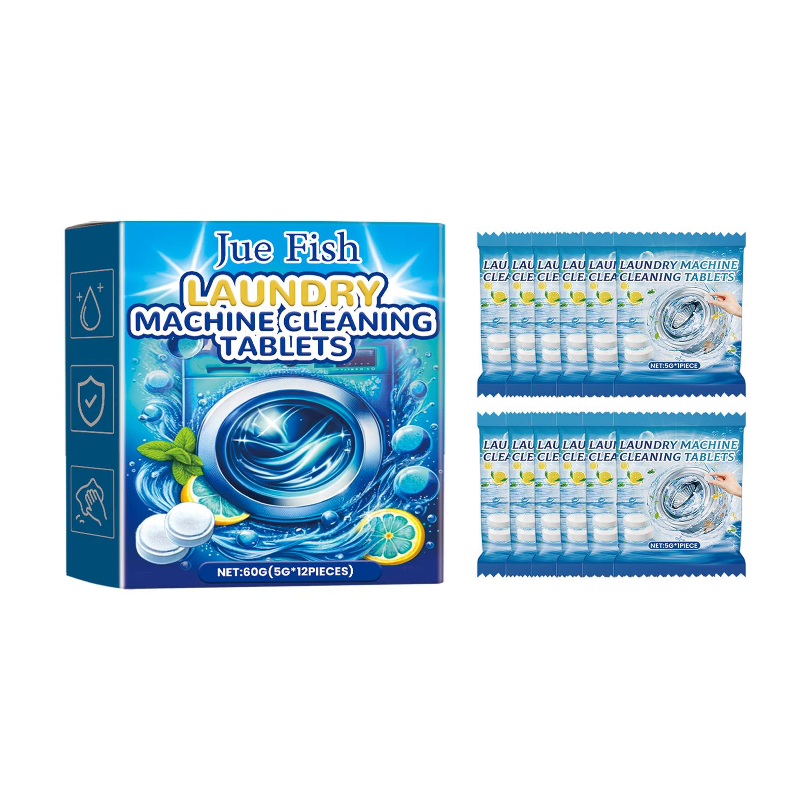 

12/24PCS Washing Machine Cleaner Tablets – Effervescent Deep Cleaning for Drum Tub, Removes Odor & Dirt, Suitable for All Models 12PCS