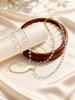 Irregular Transparent Crystal Bead Chain Bracelet Women's Stainless Steel Bead Bracelets Chic Statement Hand Jewelry Gift