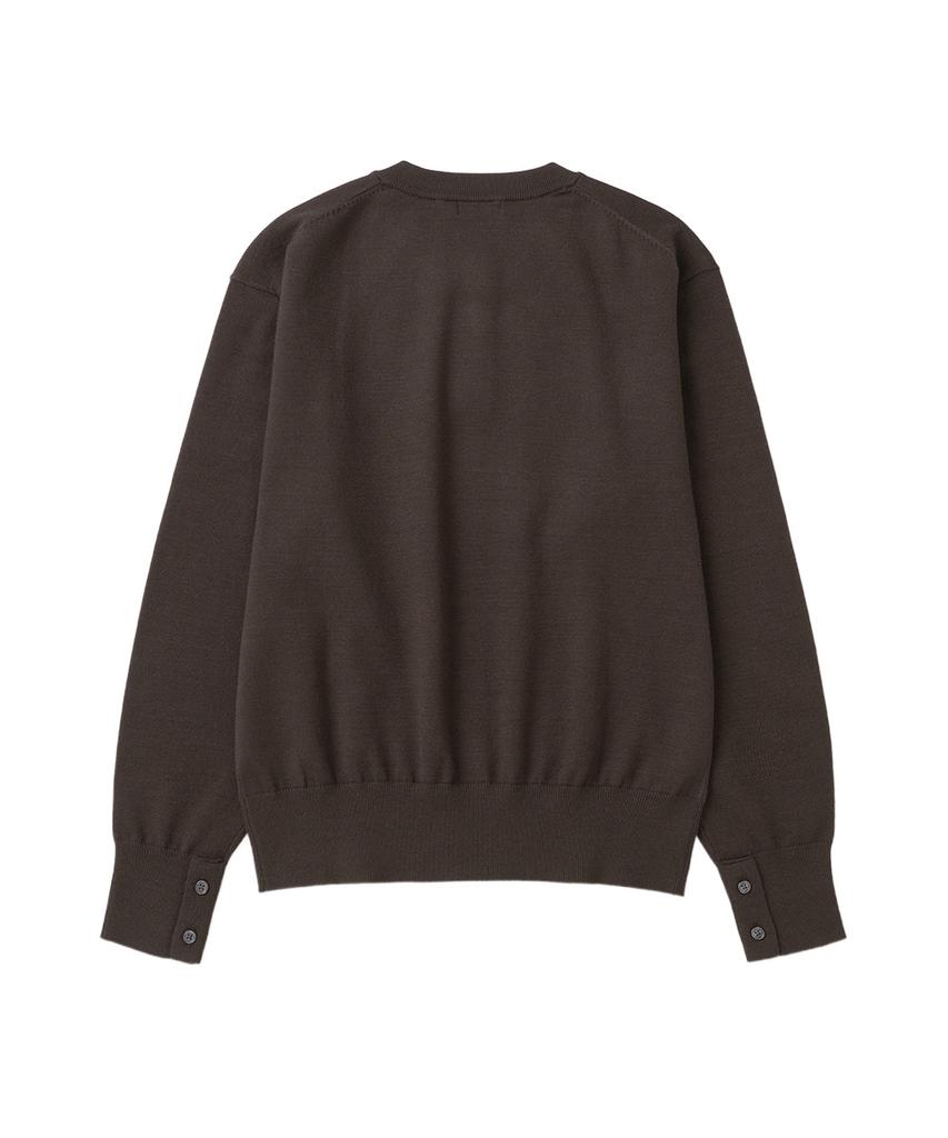 XOX Essential Henley Neck Crop Knit [Brown]