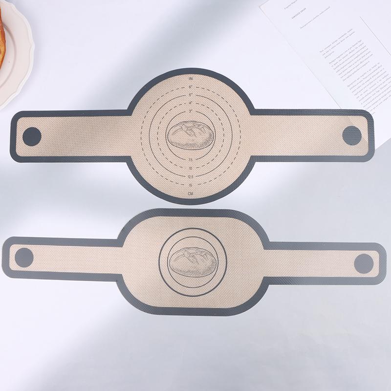 2Pcs Silicone Baking Mat Dough Transfer Pad Instead Of Parchment Sling Long Handle Sling Non-Stick Extraction Pad Accessories