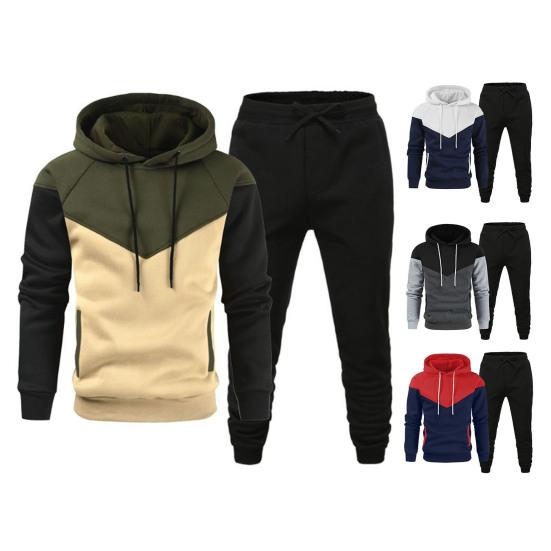 

2 шт./компл., комплект спортивных штанов с капюшоном, соответствующий цвету, на шнурке, мягкая теплая эластичная талия, спортивный топ с капюшоном на щиколотке, брючный костюм, спортивная одежда