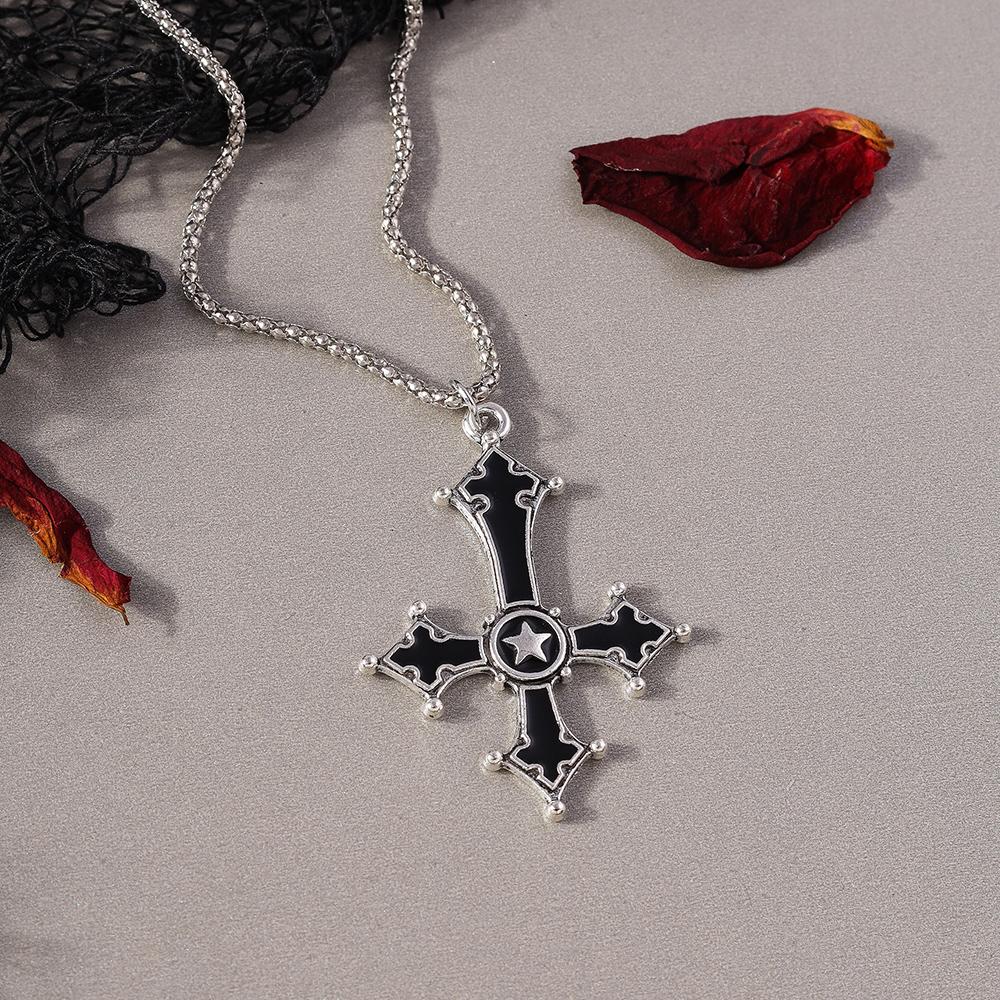 Retro Kreuzanhänger Halsketten für Damen Herren Gothic Steampunk Totenkopf Halskette Kette Hip Hop Schmuck Geschenke