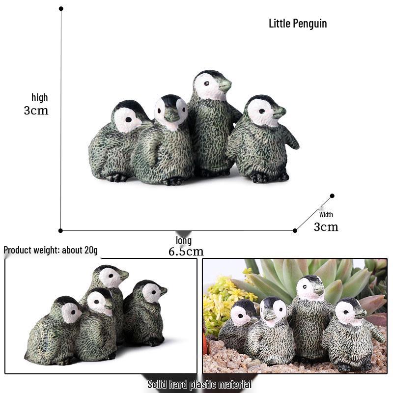 Cross-Border Marine Life Science Toy: Mini Four Penguin Chicks Model for Kids