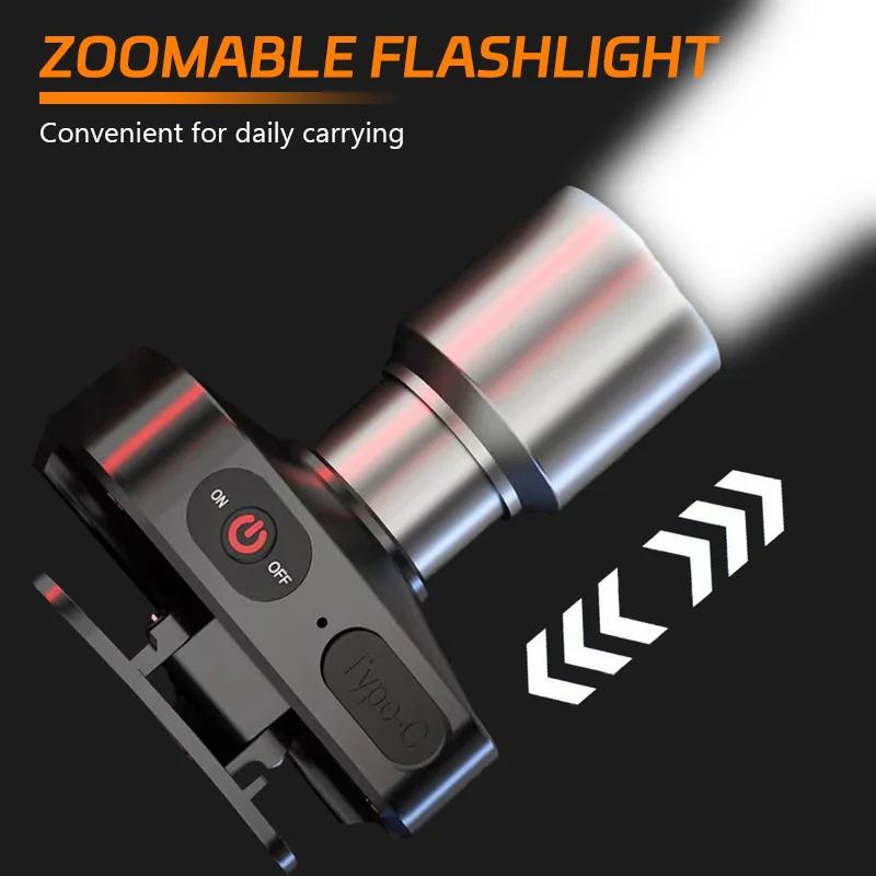 Hands-Free Rechargeable Headlamp Ultra-Bright Zoomable LED with 3 Lighting Modes Essential Outdoor Gear for Camping & Fishing