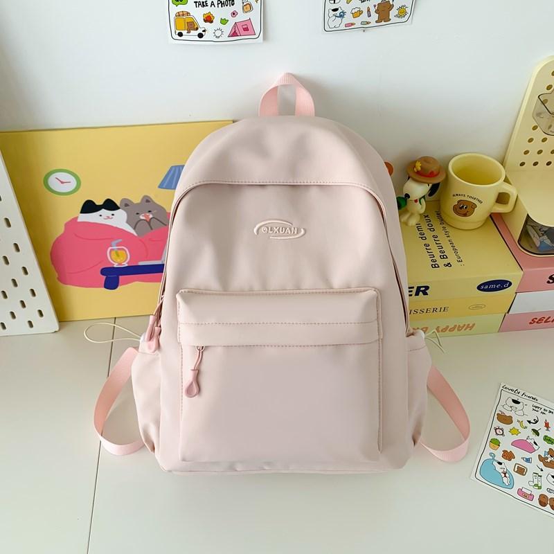 New Backpack Simple Atmosphere Junior High School Students' Schoolbags Leisure Shopping Solid Color Ladies' Backpacks