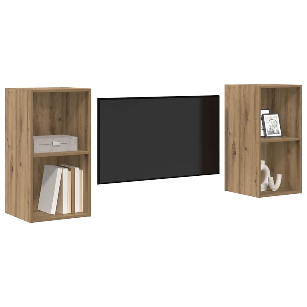 vidaXL TV Cabinet Set 2 pcs Artisan Oak 37 x 37 x 72 cm Engineered Wood