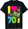 Ich liebe die 70er Jahre Männer Frauen Kinder 70er 80er Party Retro Kostüm T-Shirt Unisex T-Shirt