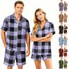 Couples Matching Pajama Set Short Sleeve Button Down Shirt and Shorts Sleepwear Soft Casual Lounge Wear S To XXXXL