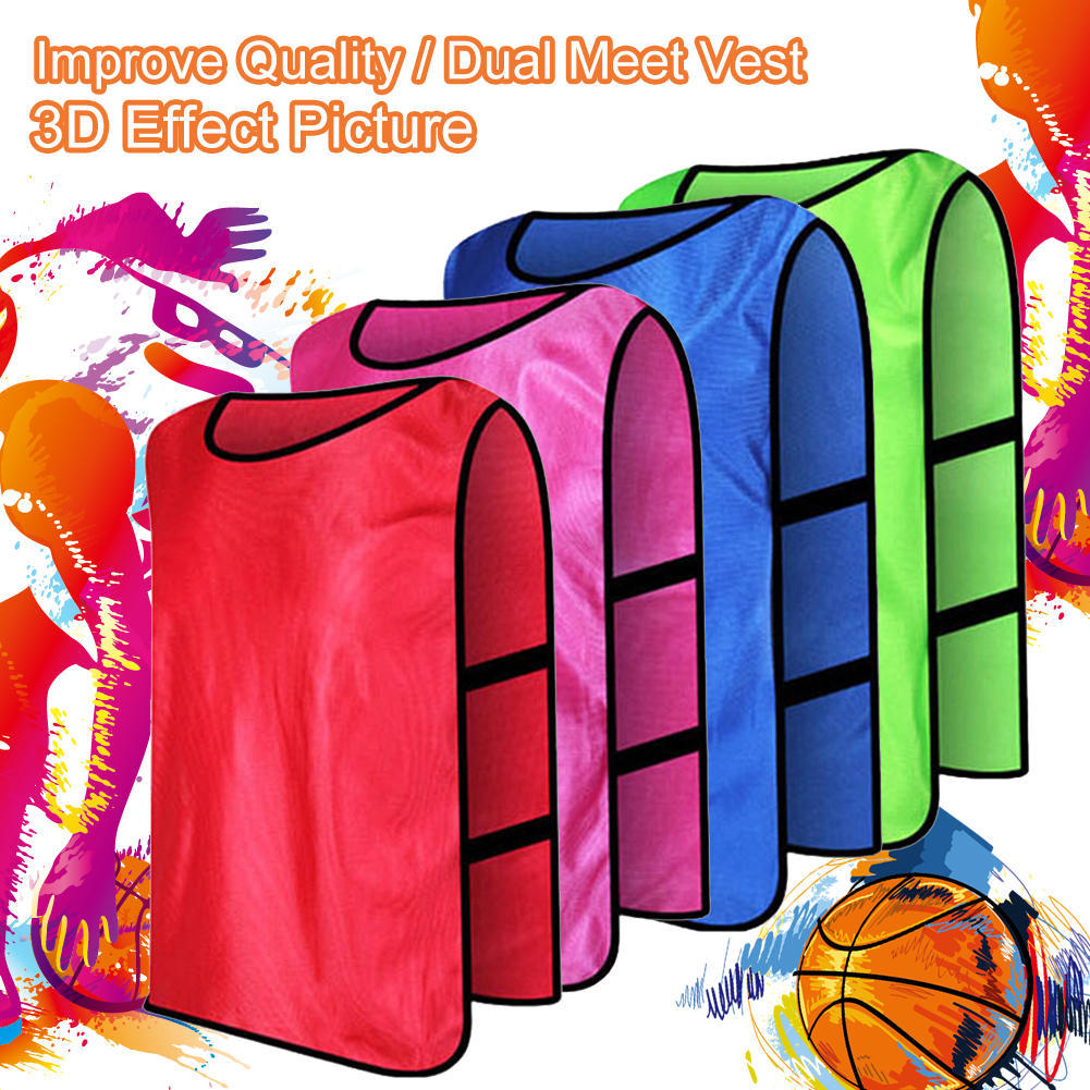 Buy 12PCS Dual Meet Vests Scrimmage Sports Vests Volunteer Activity